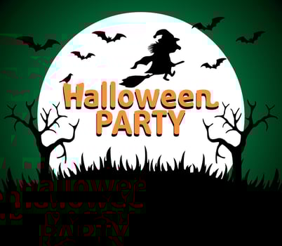 Halloween Party background green vector