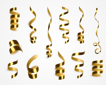 Golden confetti isolated. Festive background. vector