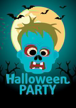 Halloween Party banner with Zombie vector