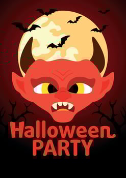 Halloween Party banner with Devil vector