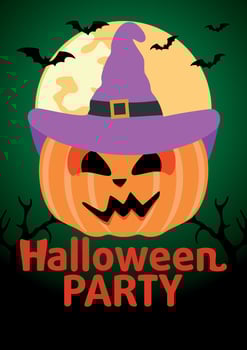 Halloween Party banner with Pumpkin vector