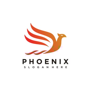 Phoenix bird  logo design template vector
