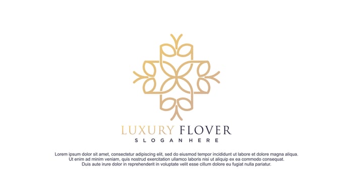 Luxury flower logo design for beauty business vector