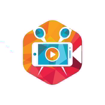 Movie film editor vector logo design. Video editing logo concept.