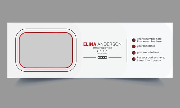 Business email signature with an author photo, Creative Minimalist email signature template design or email footer design vector
