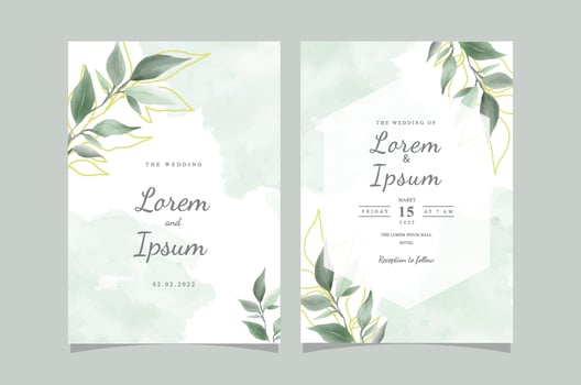 Elegant Floral Hand Drawn Wedding Invitation Card Template vector