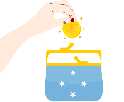 Micronesia Flag hand drawn,Dollar hand drawn png