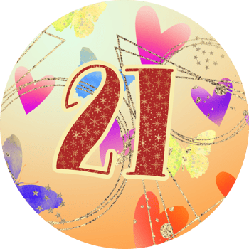 21, birthday, wedding, Christmas advent calendar. Hearts, gold texture, butterflies, number, letter. png