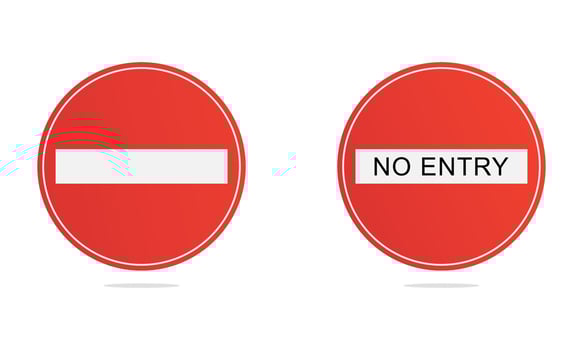 No entry road signs icons on a white background. Vector illustration. EPS 10.