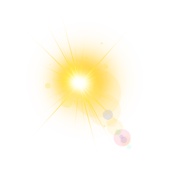 Realistic digital lens flare light effect png