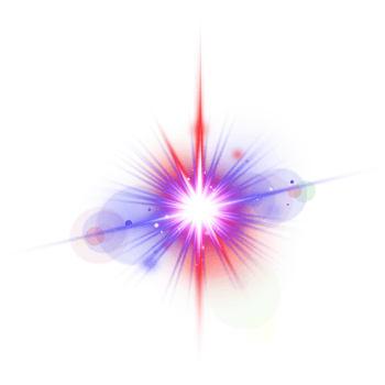 Realistic digital lens flare light effect png