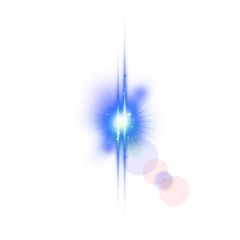 Realistic digital lens flare light effect png