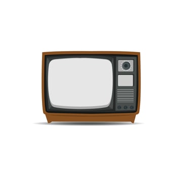Retro old vintage television isolated on white background vector