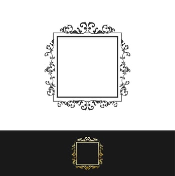 Decorative square frame for design with abstract floral ornament vector