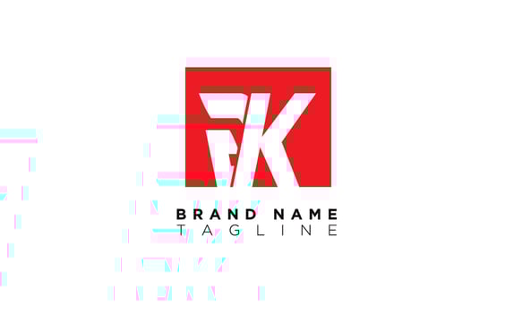Alphabet letters Initials Monogram logo FK, KF, F and K vector