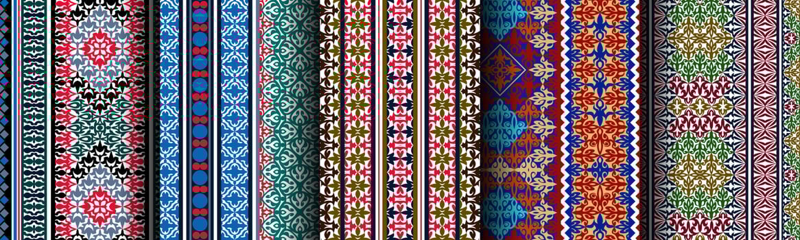 set bundle modern abstract ethnic pattern vector