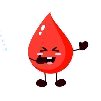 Cute blood character on white background. vector