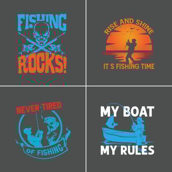 Fishing Custom T shirt Design , Bundle Fishing Design Vector For You