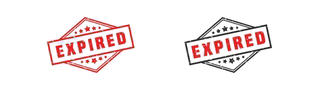 Expired stamp rubber with grunge style on white background. vector