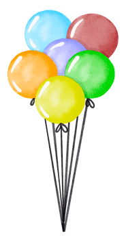 Watercolor Balloon for birthday png