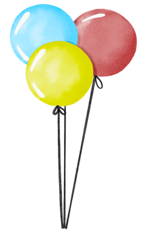 Watercolor Balloon for birthday png