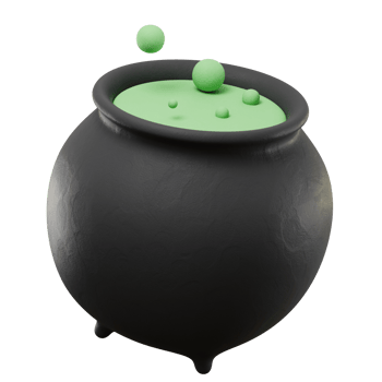 3d Kettle Icon Halloween Illustration png