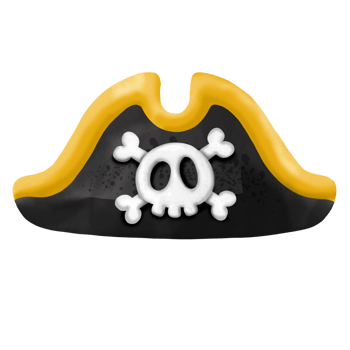 Hat pirate, watercolor Clipart png