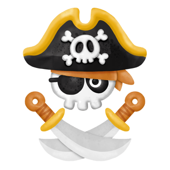 skull pirate captain watercolor Clipart png