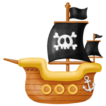 ship pirate, watercolor Clipart png