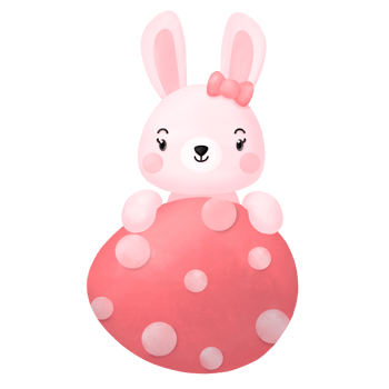 Happy Easter Watercolor Clipart, Rabbit and Egg png