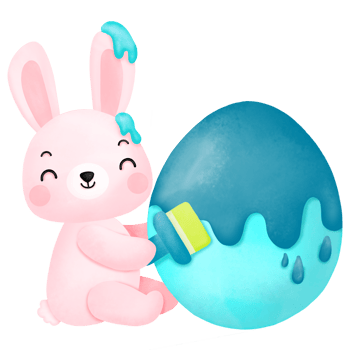 Happy Easter Watercolor Clipart, Rabbit and Egg png