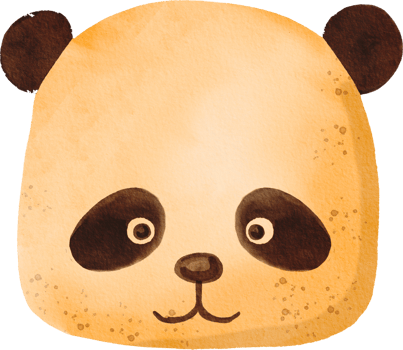 Watercolor cookie panda png