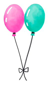 Watercolor hand drawn colorful balloon png