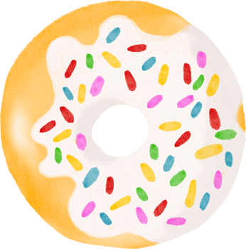 Watercolor Hand drawn Donut png