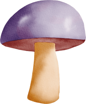 Watercolor colorful mushroom png