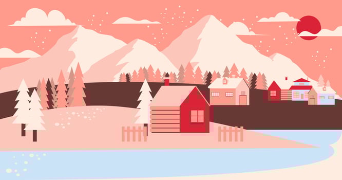 Start winter landscape illustration vector
