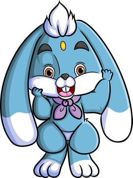 The cute rabbit with the long ears and sitting with the cute expression vector