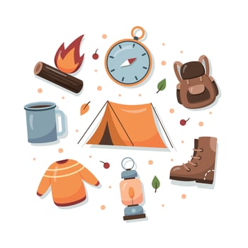 Fall Outdoor Activity Icon Set vector