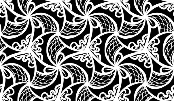 Seamless pattern with fantasy flowers, natural wallpaper, floral decoration curl illustration. Paisley print hand drawn elements. vector