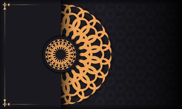 An elegant black and gold background with a circular pattern vector