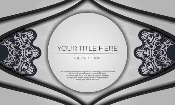 White luxury vector background with abstract ornaments and place for your design. Invitation card design with vintage ornament.