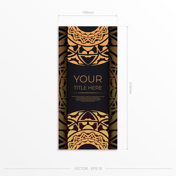A business card with an ornate pattern vector