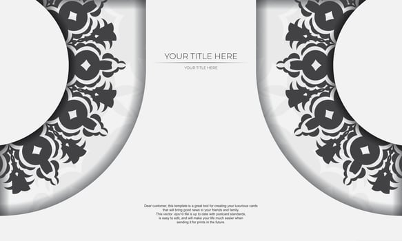 A black and white design with a floral pattern vector
