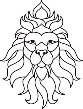 lion animal coloring page for kids vector