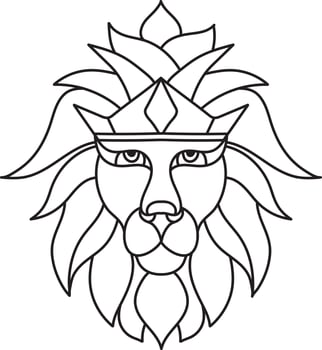 lion animal coloring page for kids vector