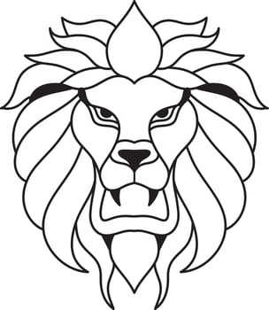lion animal coloring page for kids vector