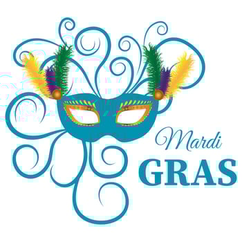 Mardi Gras mask, colorful poster, banner template. Vector illustration.