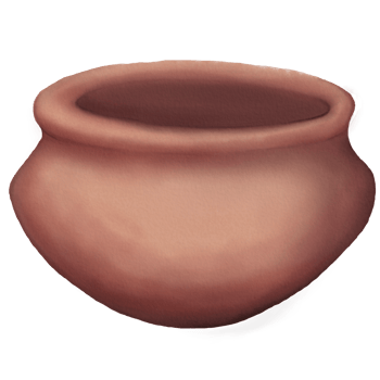 Pottery with a Broad Mouth and a Thin Bottom in Watercolor styles png