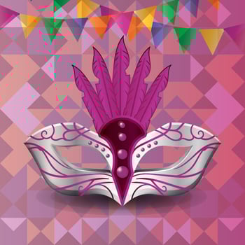 Hand drawn brazilian carnival mask vector