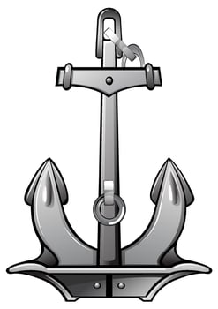 Isolated ship anchor vector